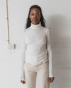 BASERANGE French bamboo fiber high collar T-shirt top soft and comfortable skin-friendly BAS-TOTN-BL-000-UNDYED